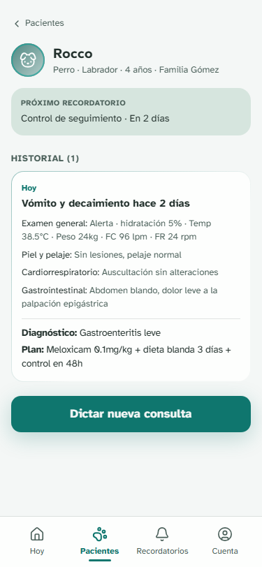 Historial clínico completo de un paciente
